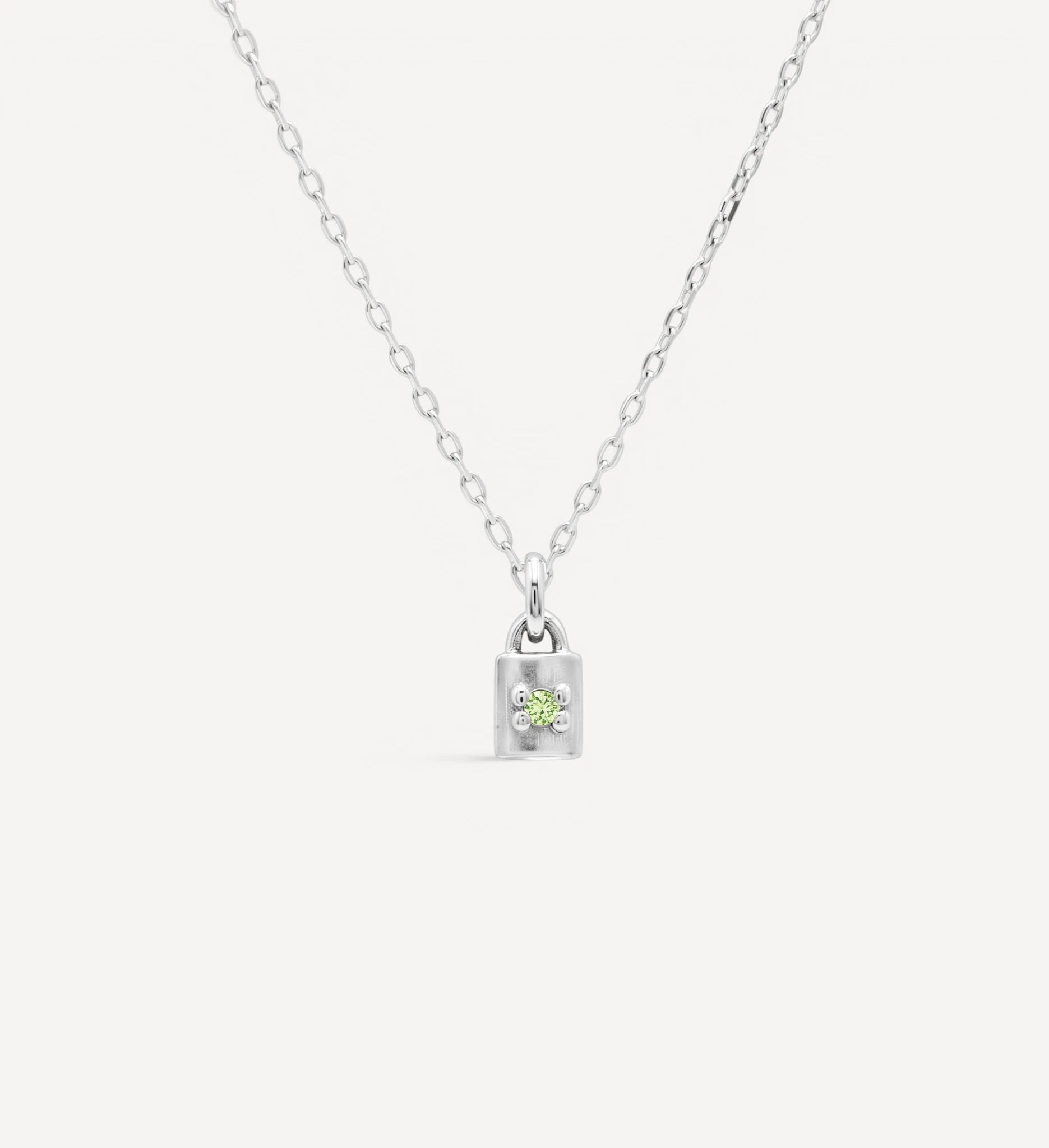 Mini Padlock Necklace | birthstone