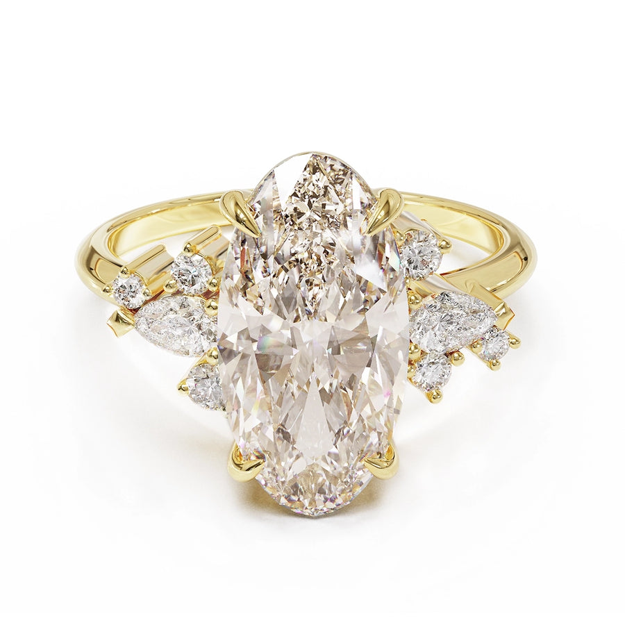 2.09ct Moval Champagne Diamond Cluster | One Of A Kind
