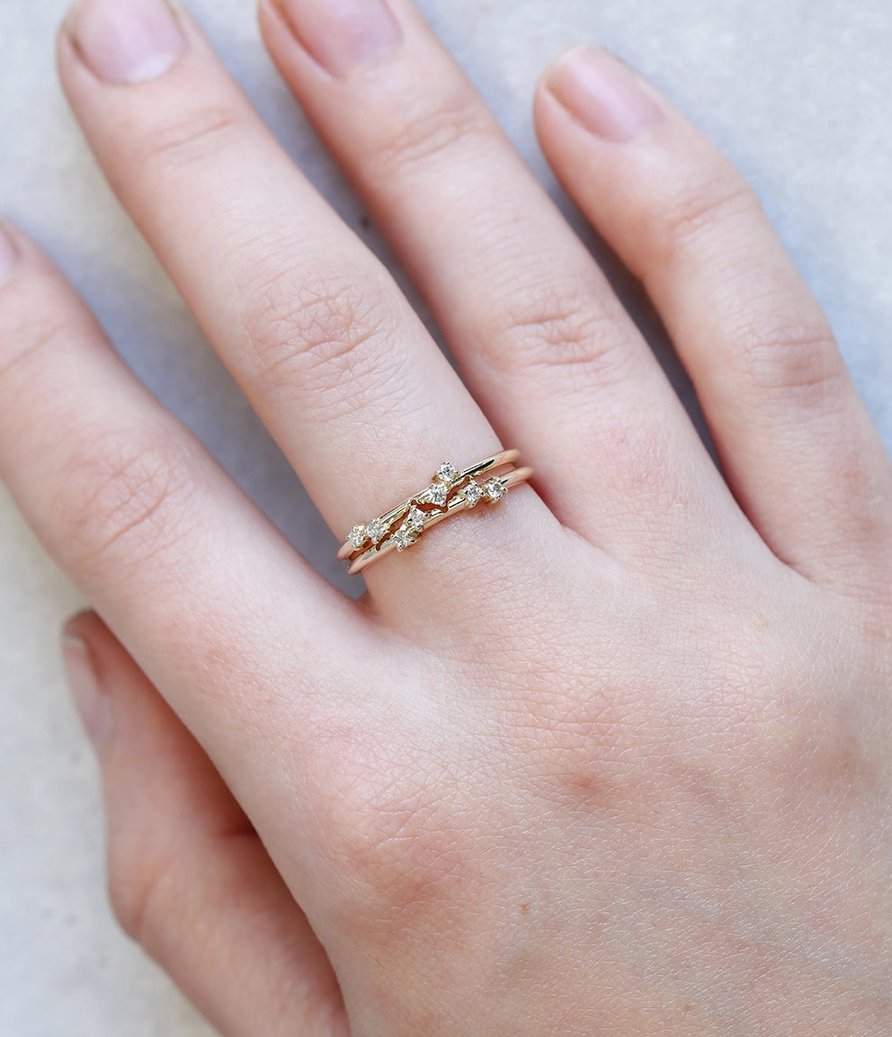 Entwine Ring Set II | White diamonds