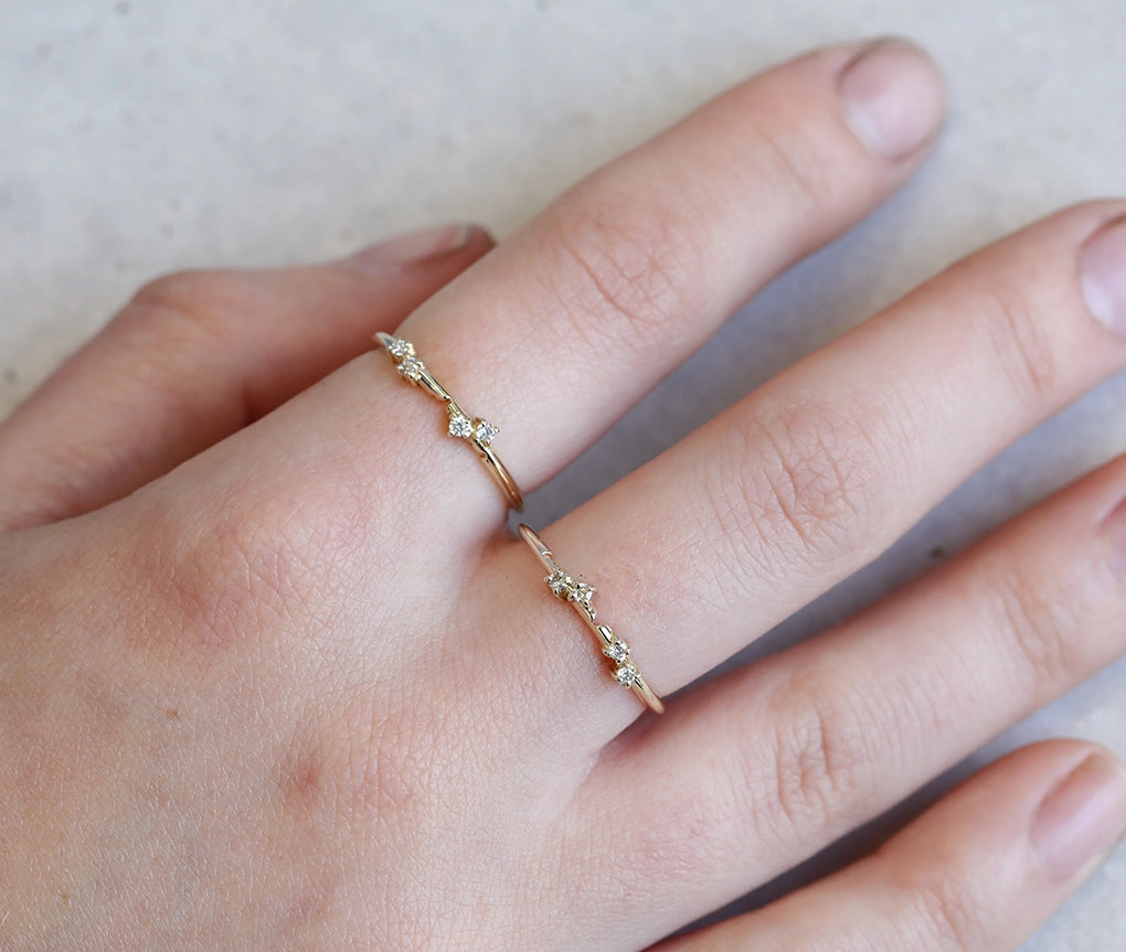 Entwine Ring Set II | White diamonds