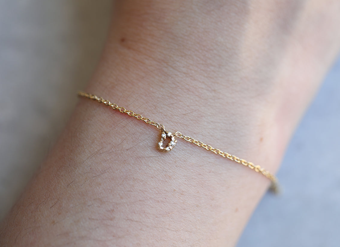 Diamond Letter Bracelet | white diamond