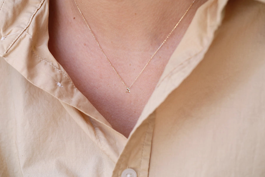 Diamond Letter Necklace | white diamond