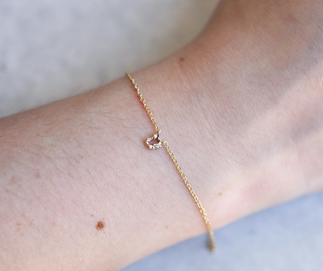 Diamond Letter Bracelet II | white diamond