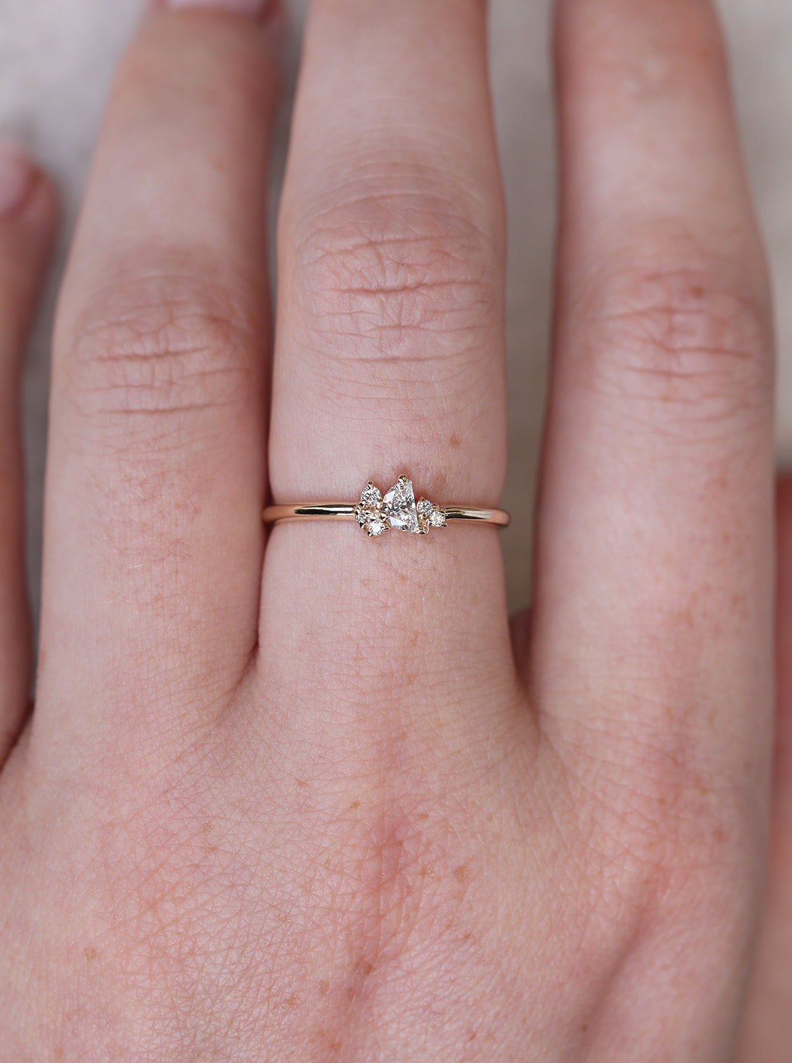 Crescent Moon Ring | white diamonds