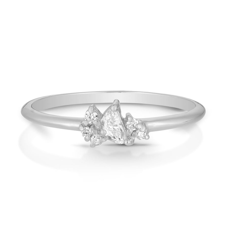 Crescent Moon Ring | white diamonds