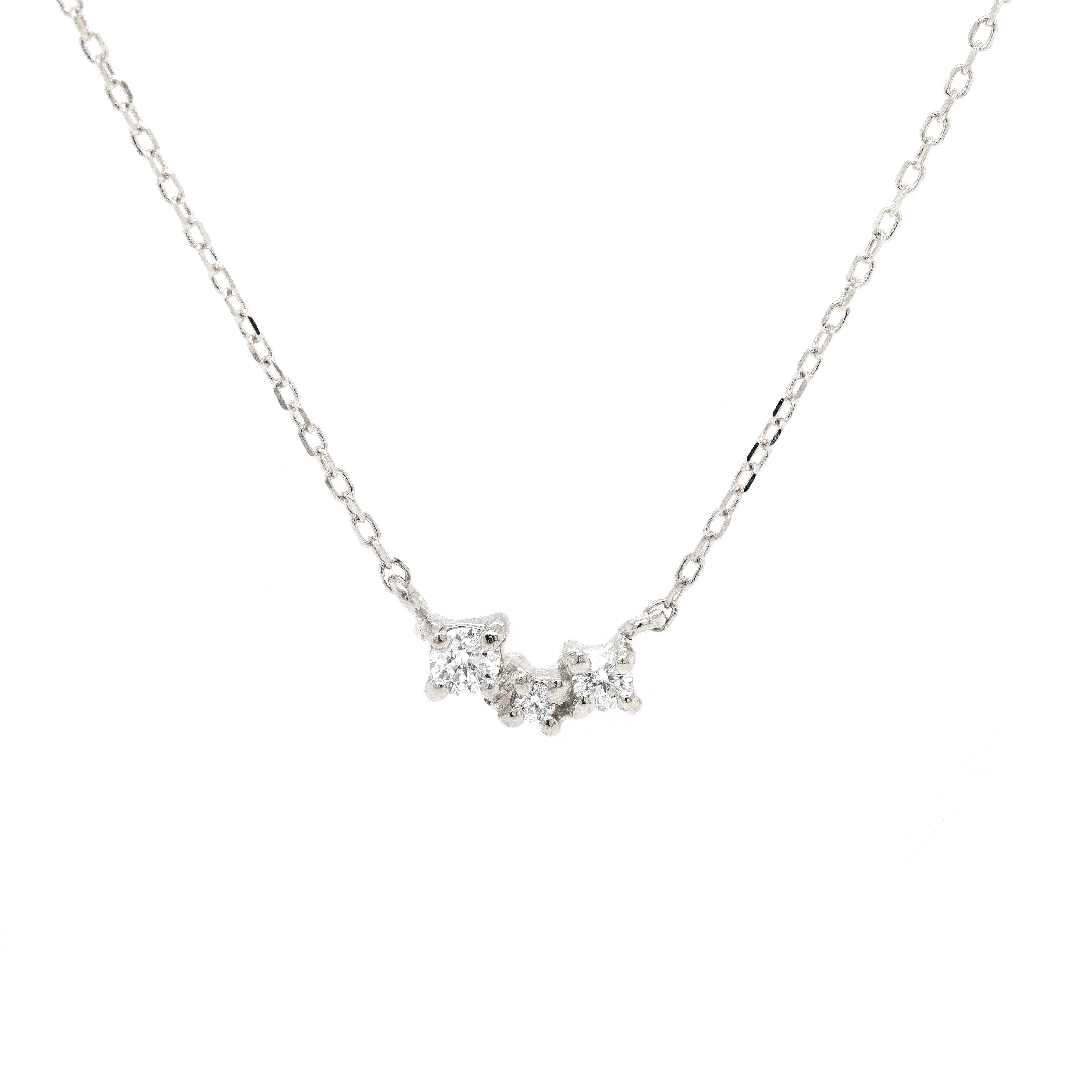 Diamond Cluster Necklace | white diamond