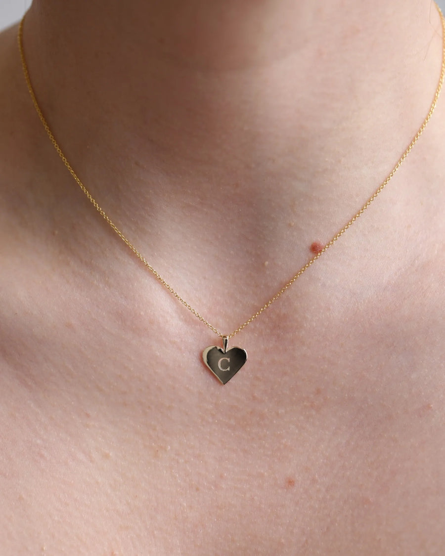 Heart Necklace II | Engraved Initial