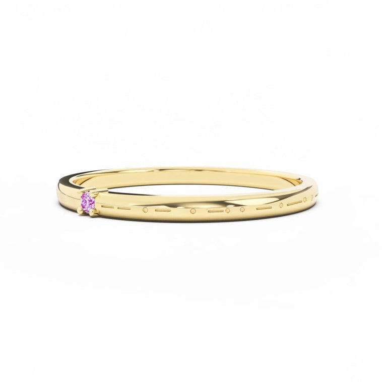 Engraved Morse Code Ring II | One Birthstone