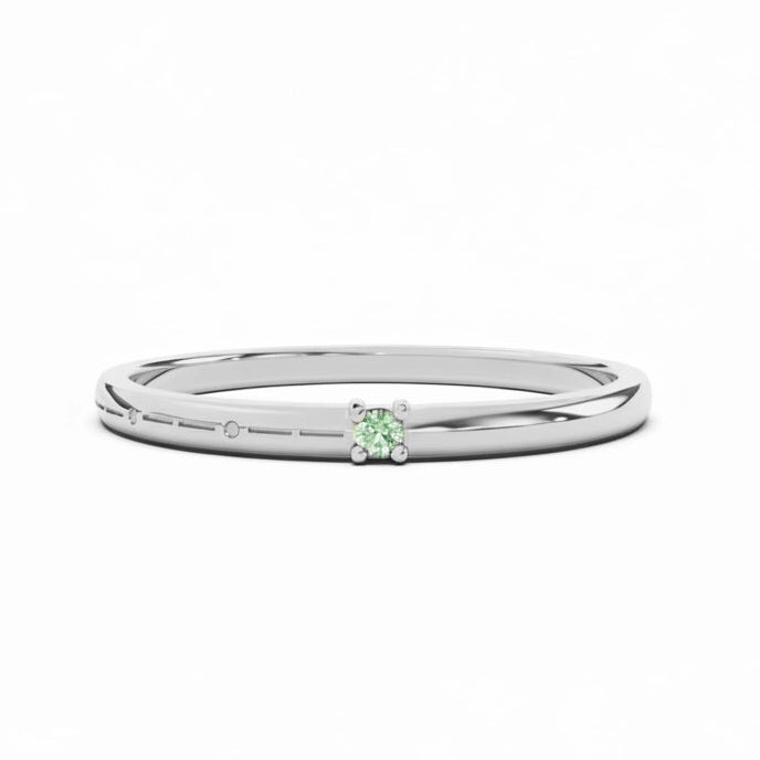 Custom Engraved Morse Code Ring | One Birthstone