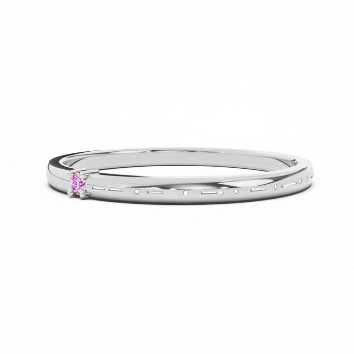 Engraved Morse Code Ring | One Birthstone