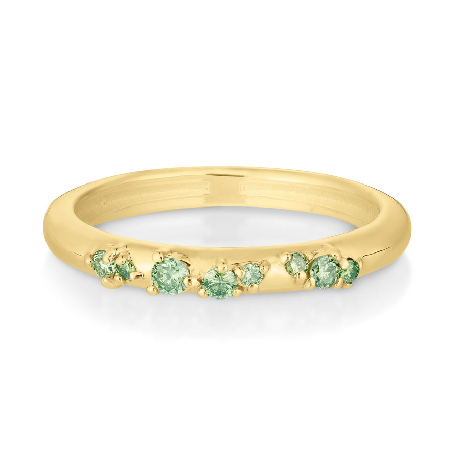 Fleur Ring II | green diamonds