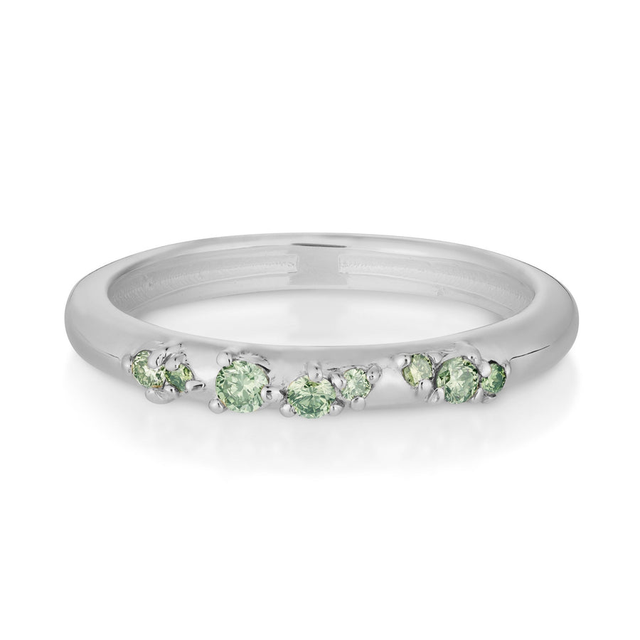 Fleur Ring | green diamonds