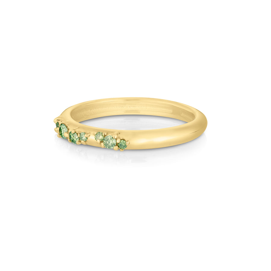 Fleur Ring II | green diamonds