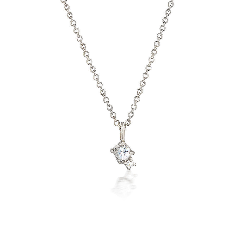 Mischa necklace | white sapphire & diamond
