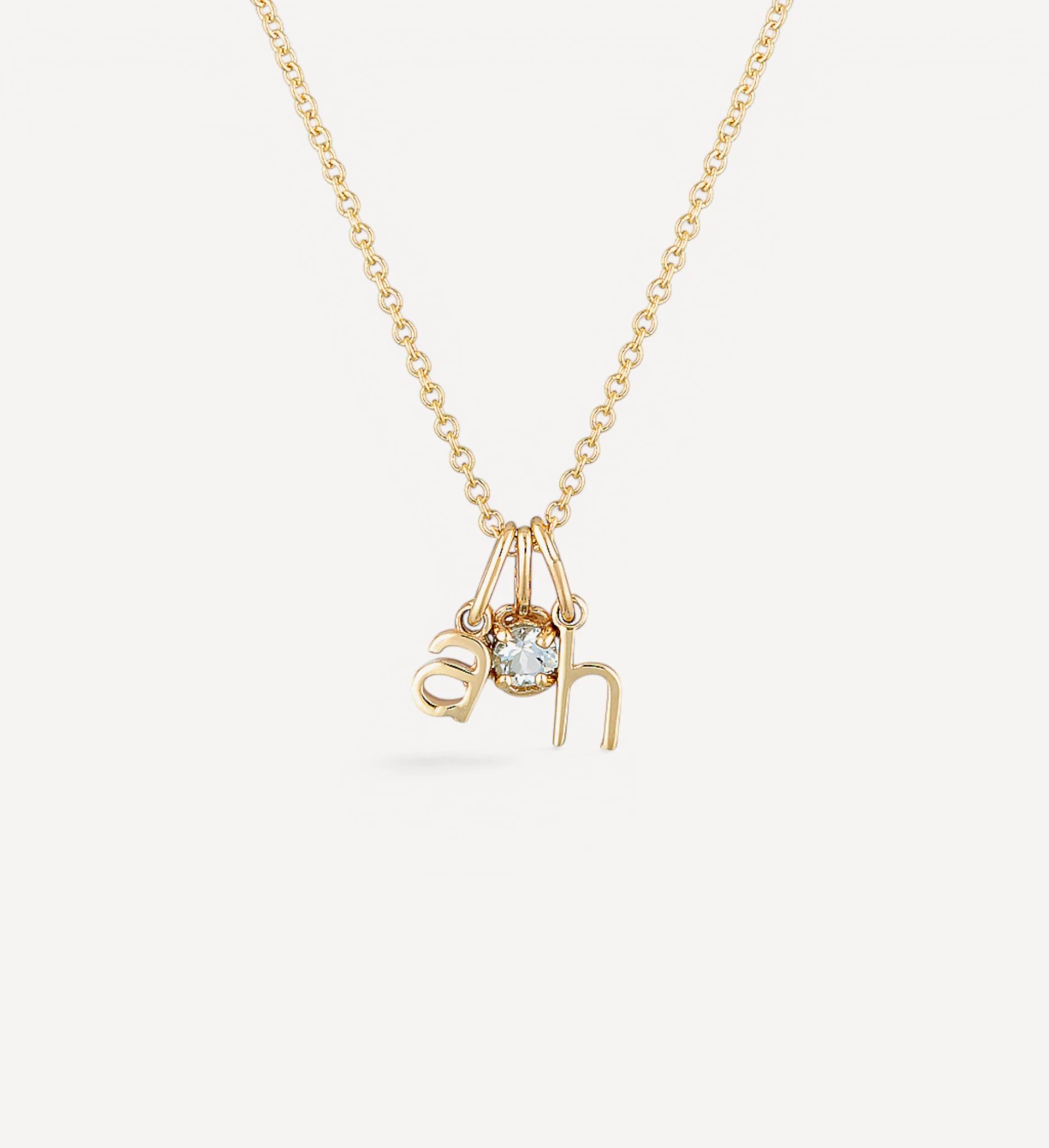 Birthstone & Double Letter necklace