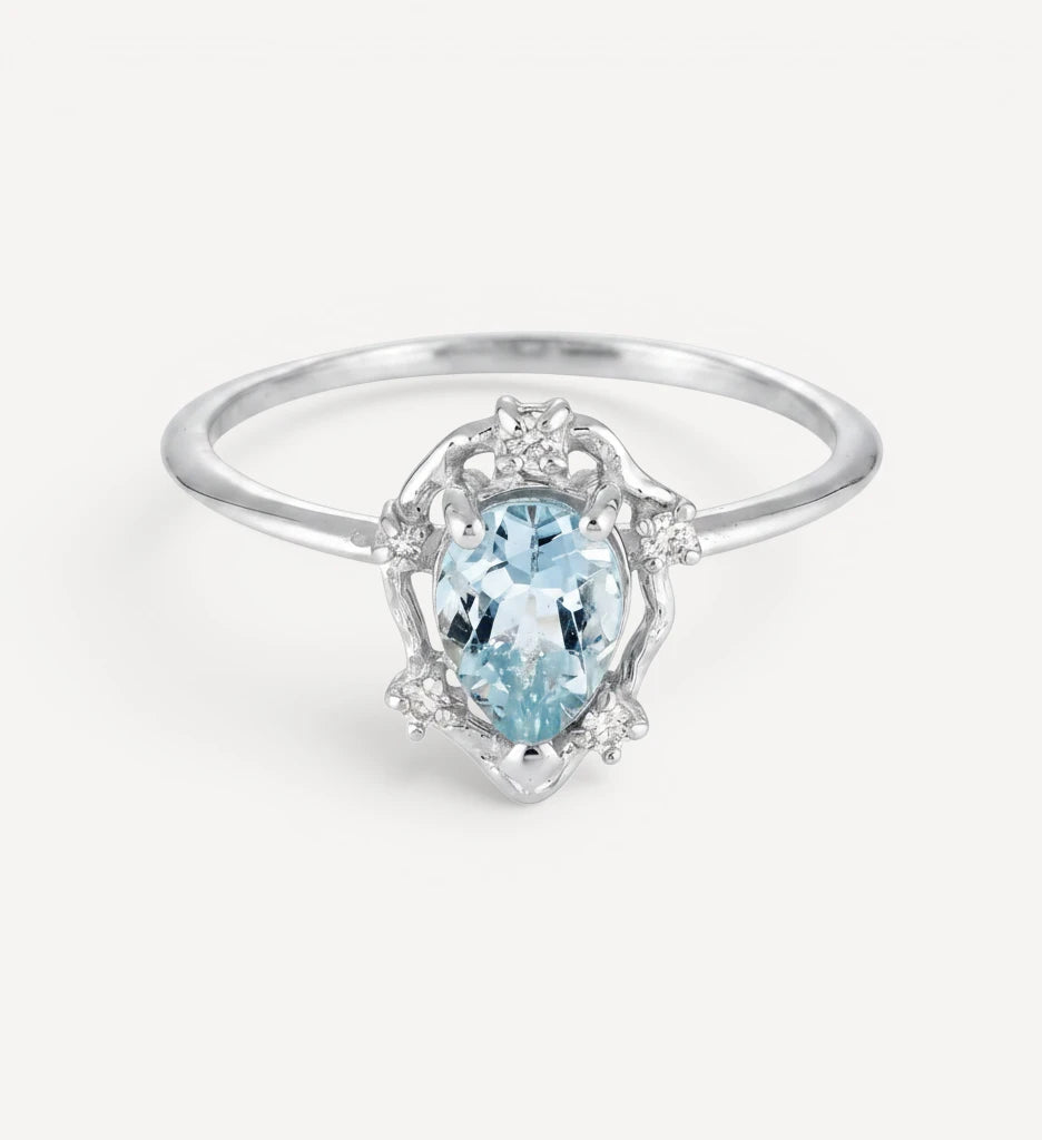 Peone | aquamarine & diamonds
