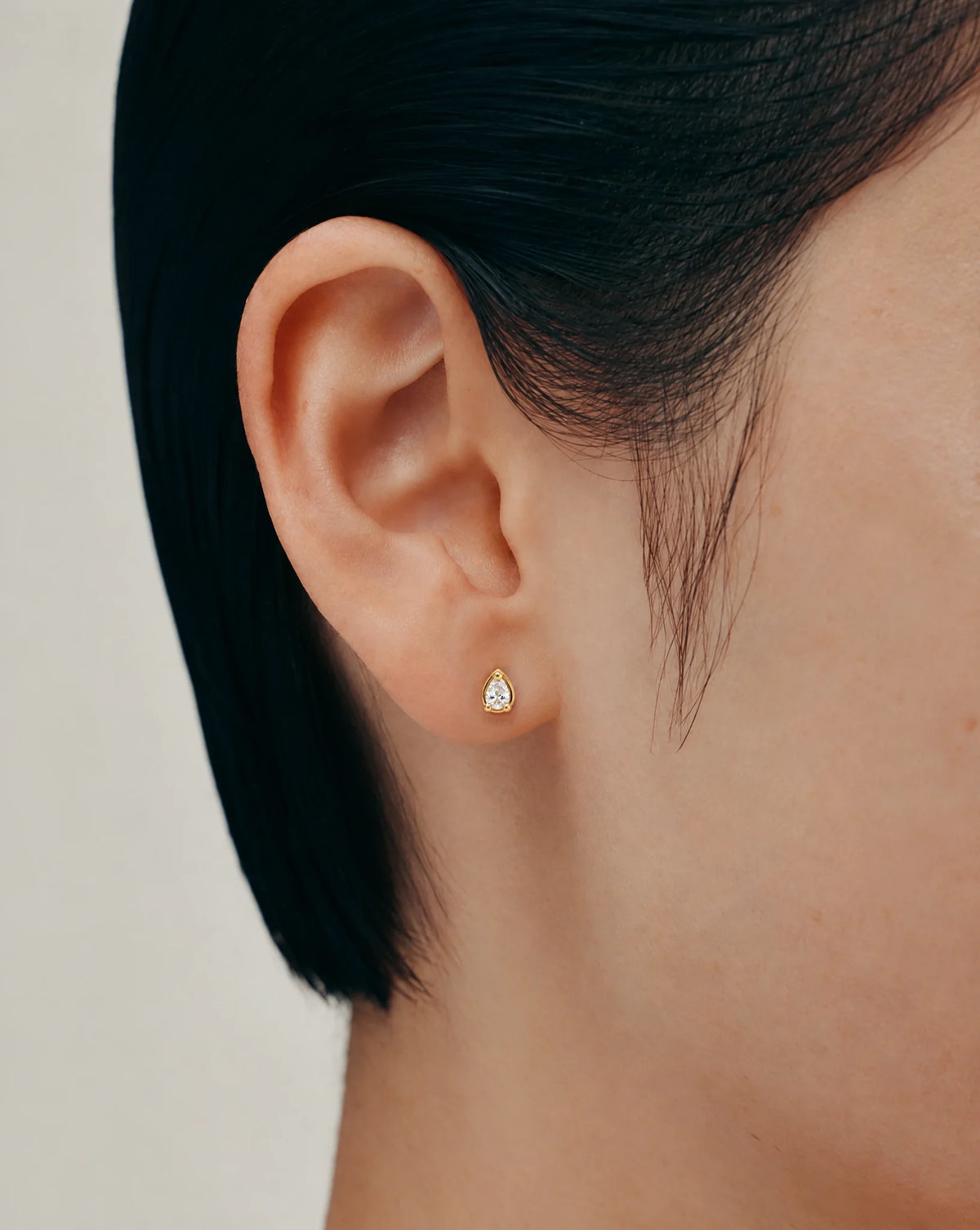Petite Pear Diamond Studs
