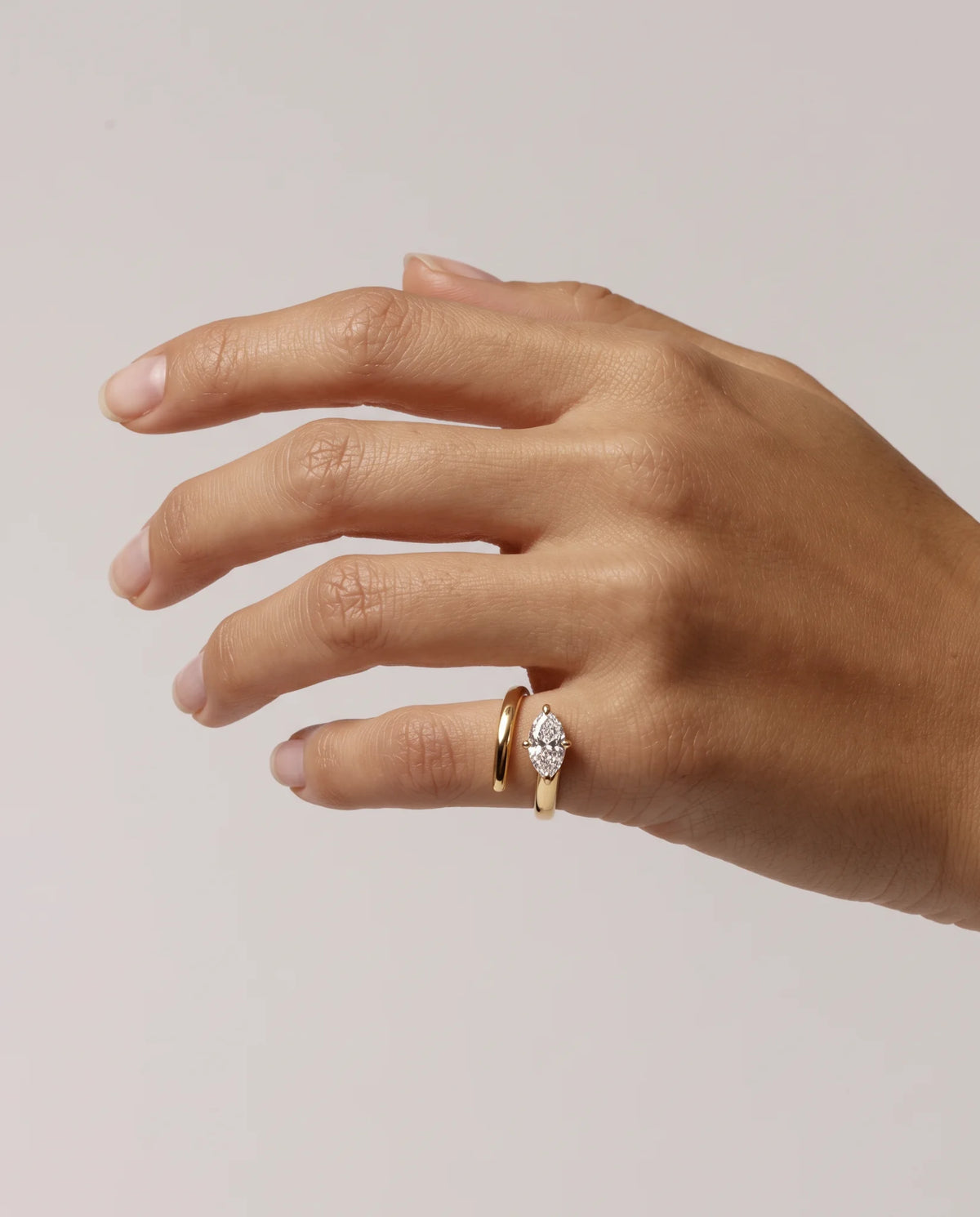 Step Cut Moval Diamond Pinky Ring | One Of A Kind