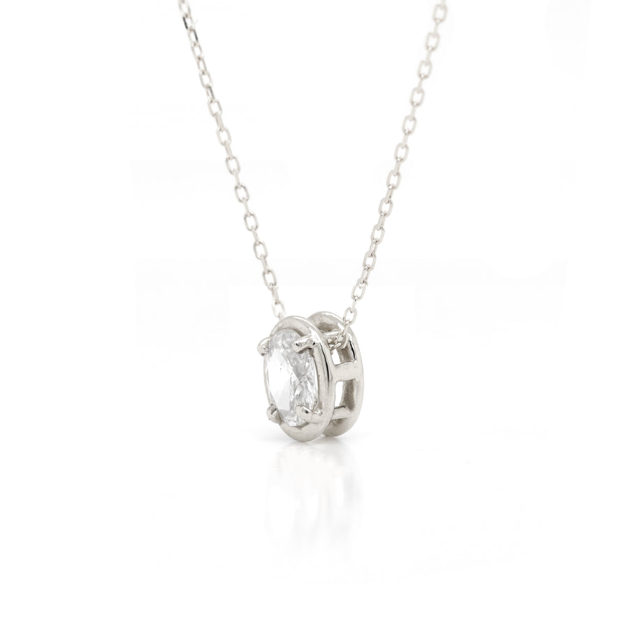 Oval Slider Necklace | Large Diamond