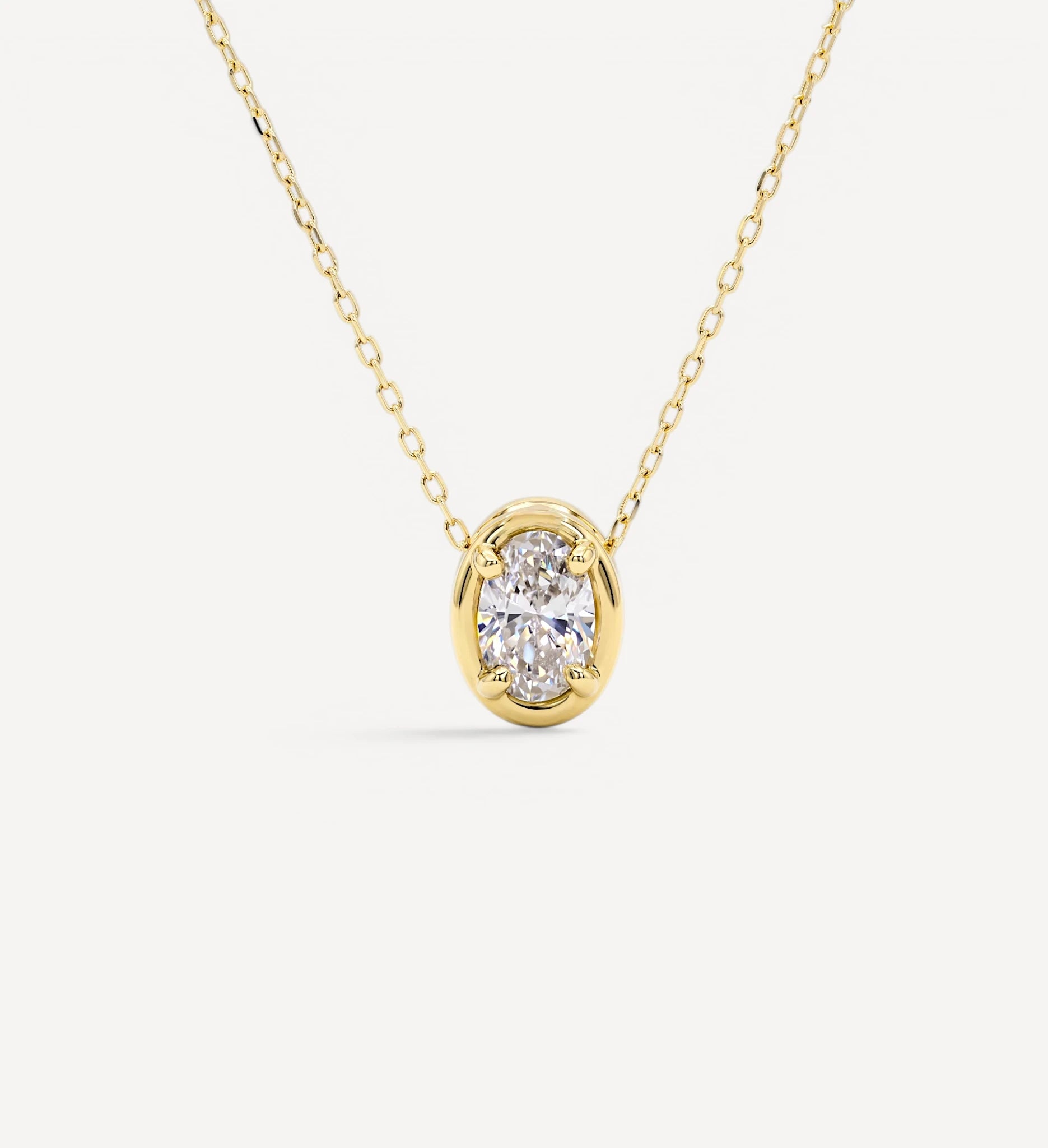 Oval Slider Necklace | Large Diamond