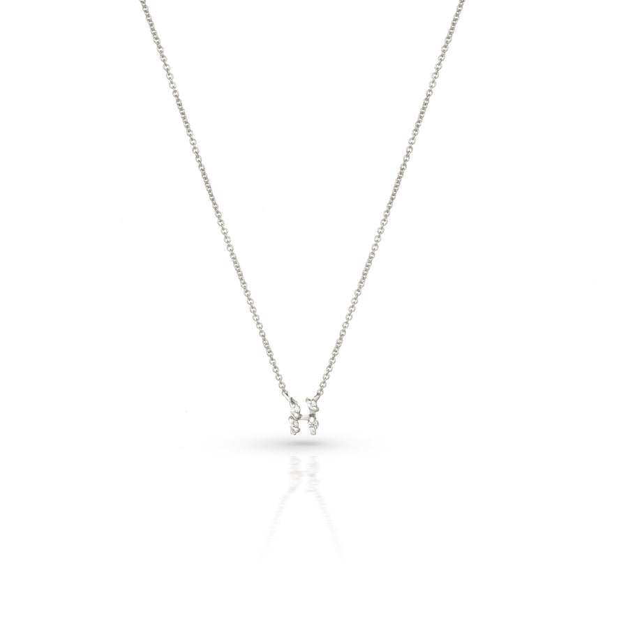 Diamond Letter Necklace | white diamond