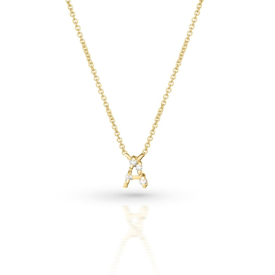 Diamond Letter Necklace II | white diamond