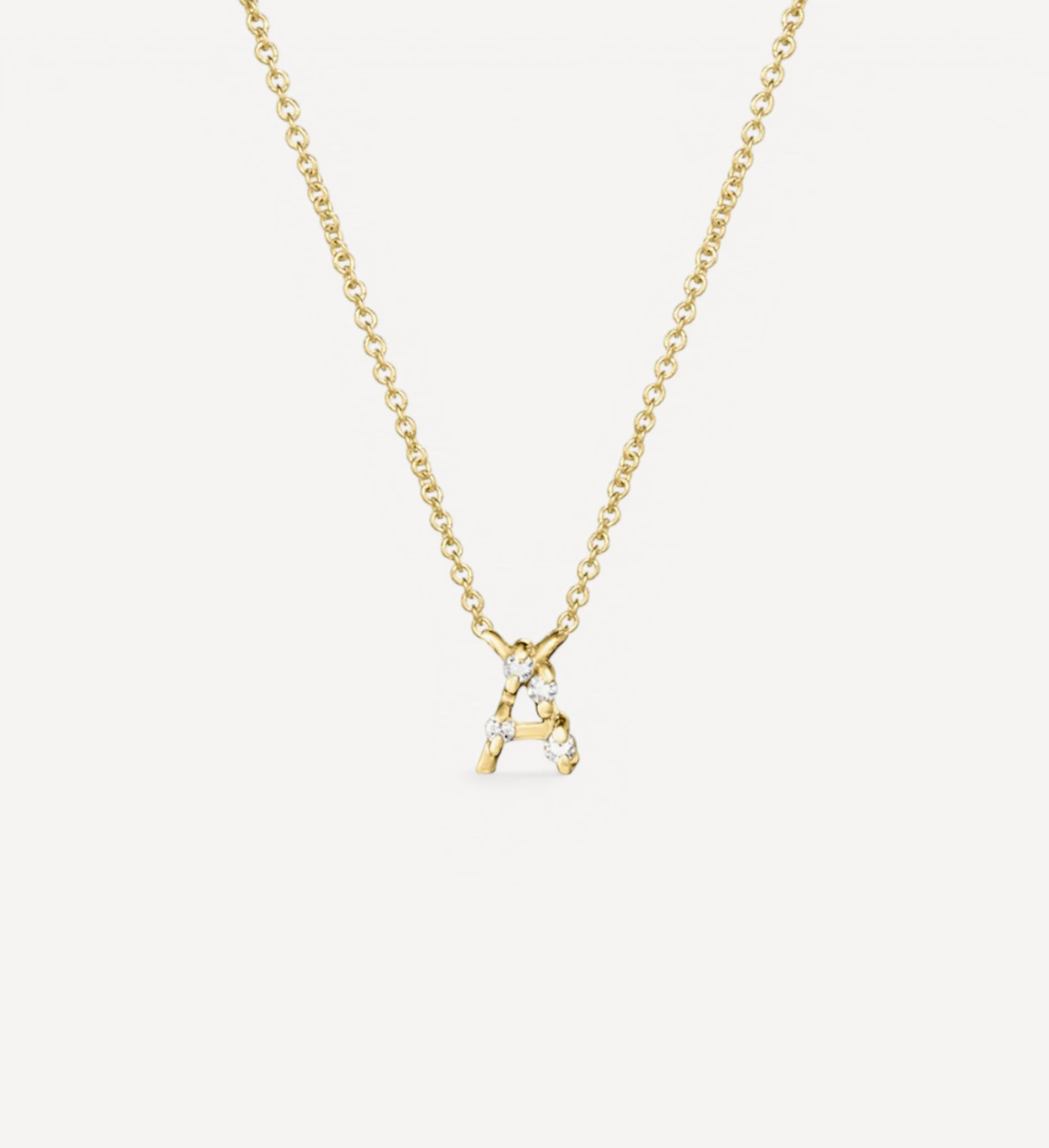 Diamond Letter Necklace | white diamond