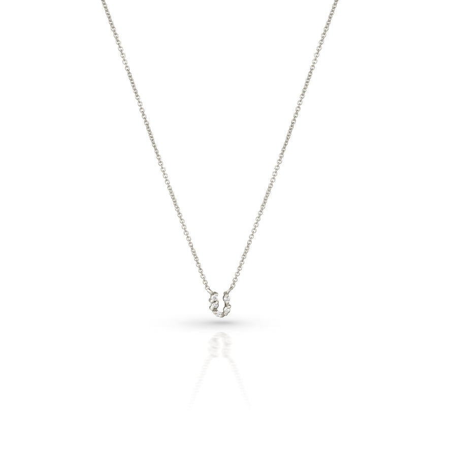 Diamond Letter Necklace | white diamond