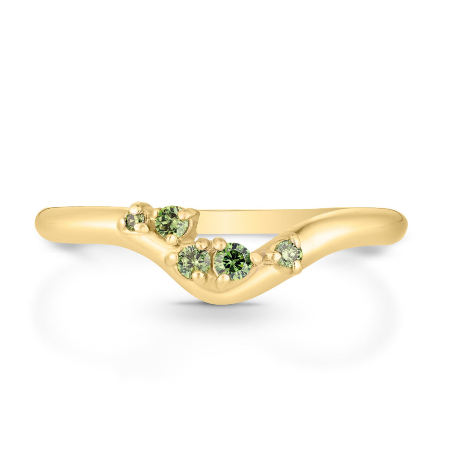 Poe Ring II | green diamonds