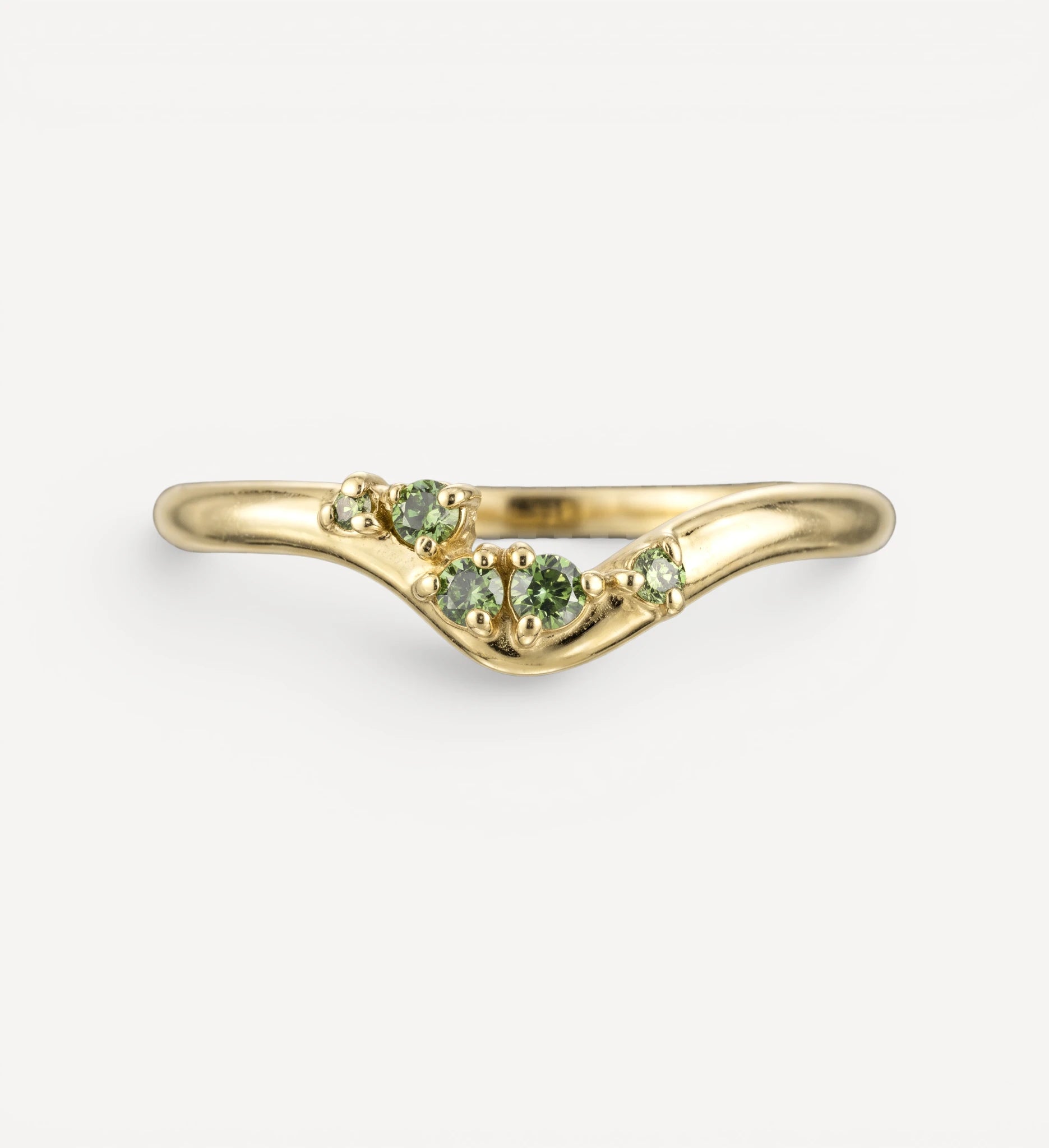 Poe Ring | green diamonds