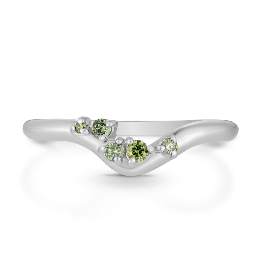 Poe Ring | green diamonds