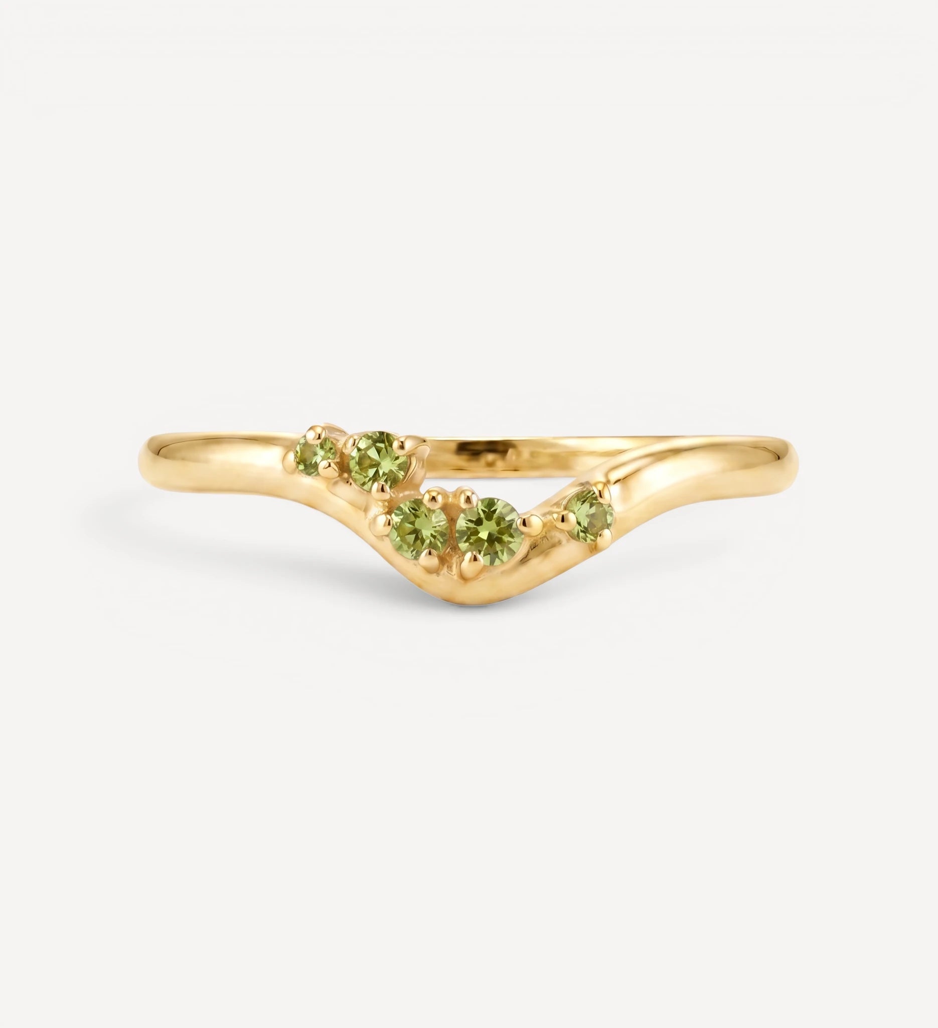 Poe Ring | green diamonds