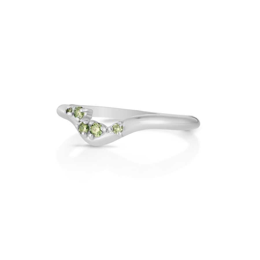 Poe Ring | green diamonds