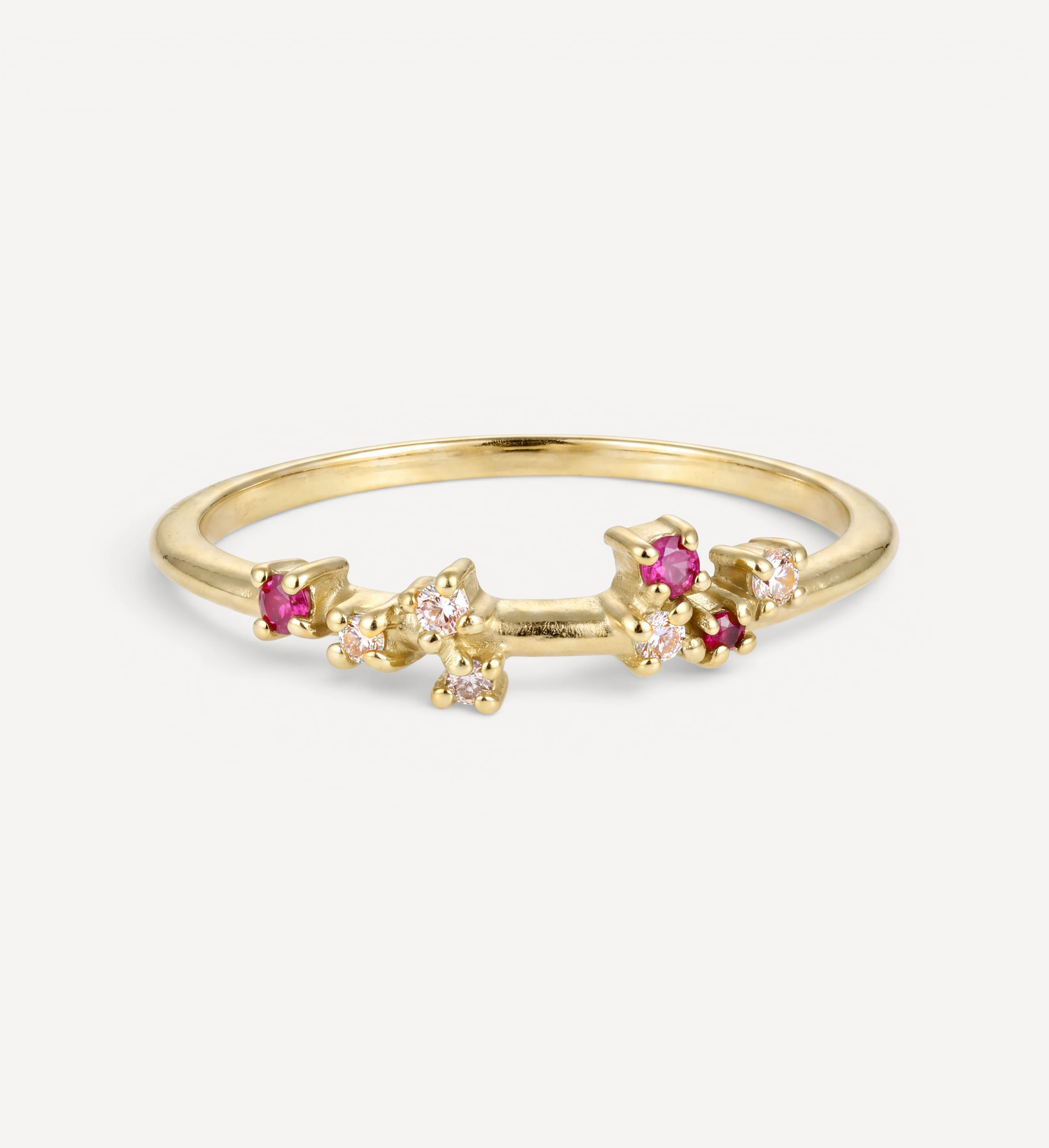 Ayla ring | rubies & champagne diamonds