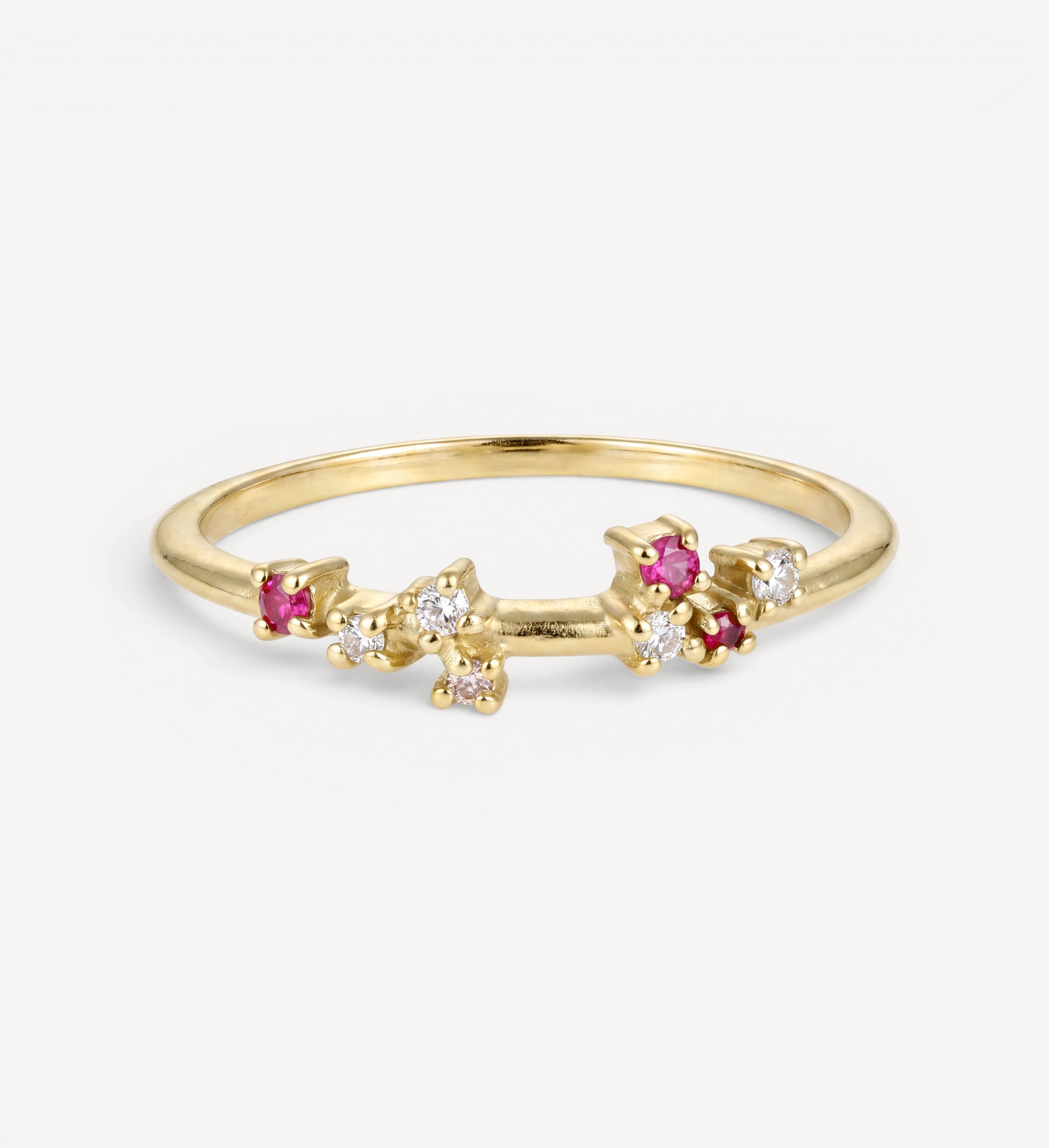 Ayla ring II | rubies & champagne diamonds