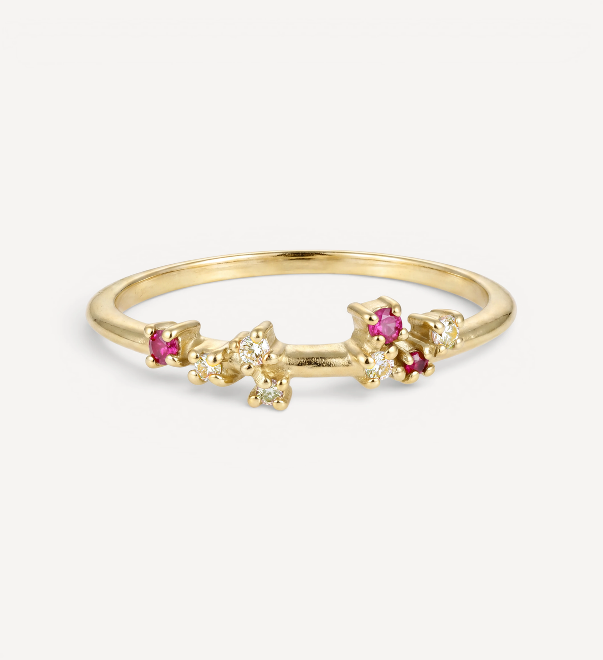 Ayla ring | rubies & champagne diamonds