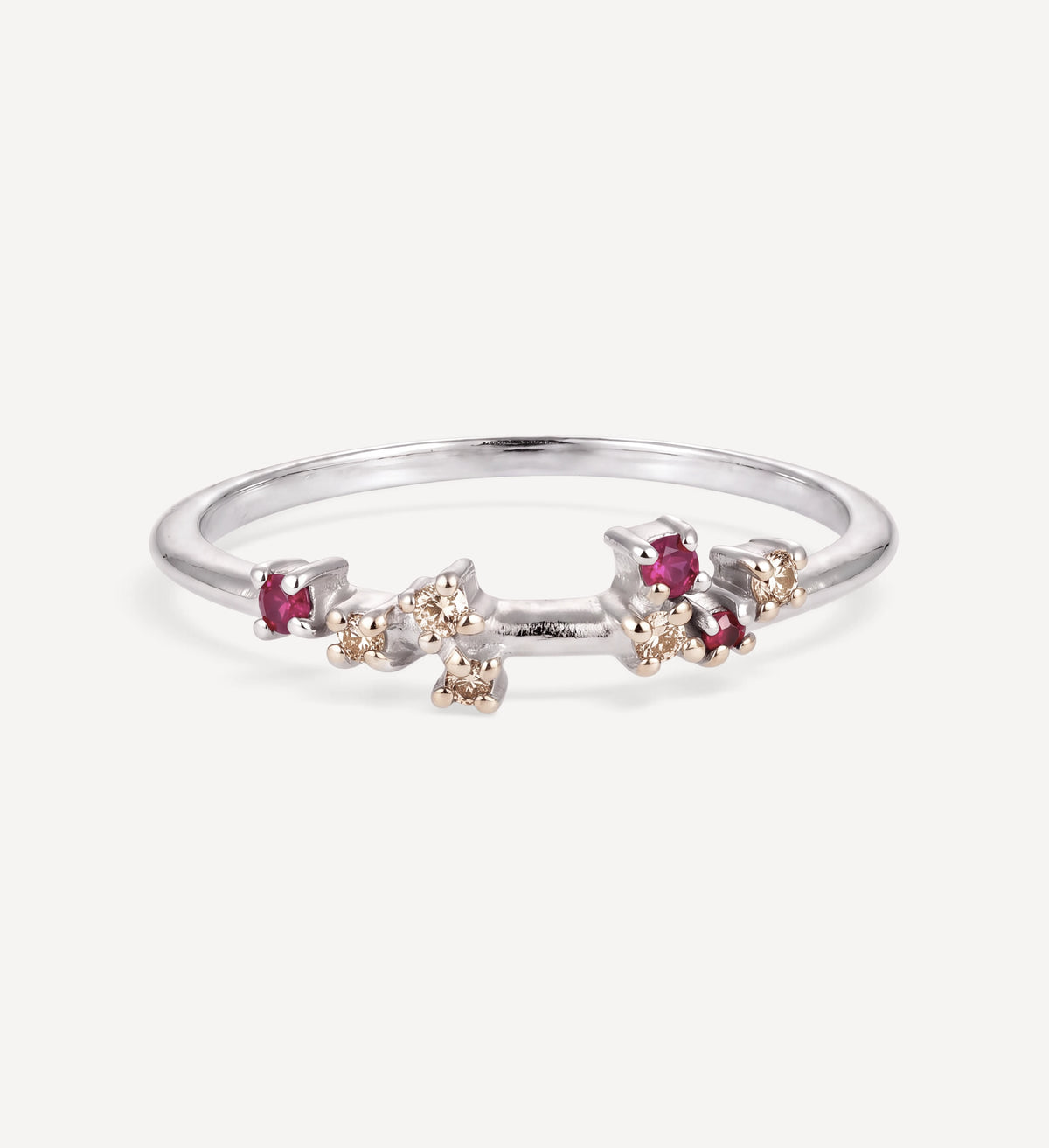 Ayla ring | rubies & champagne diamonds
