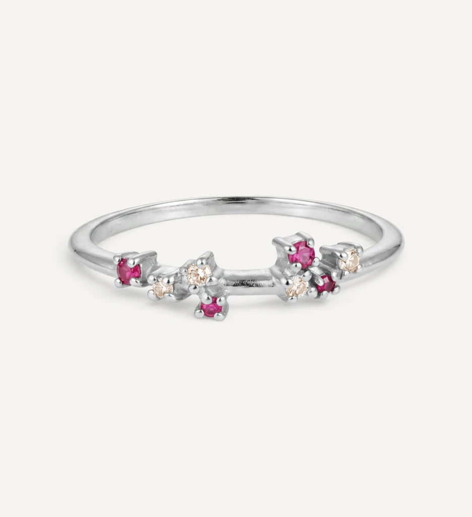 Ayla ring | rubies & champagne diamonds