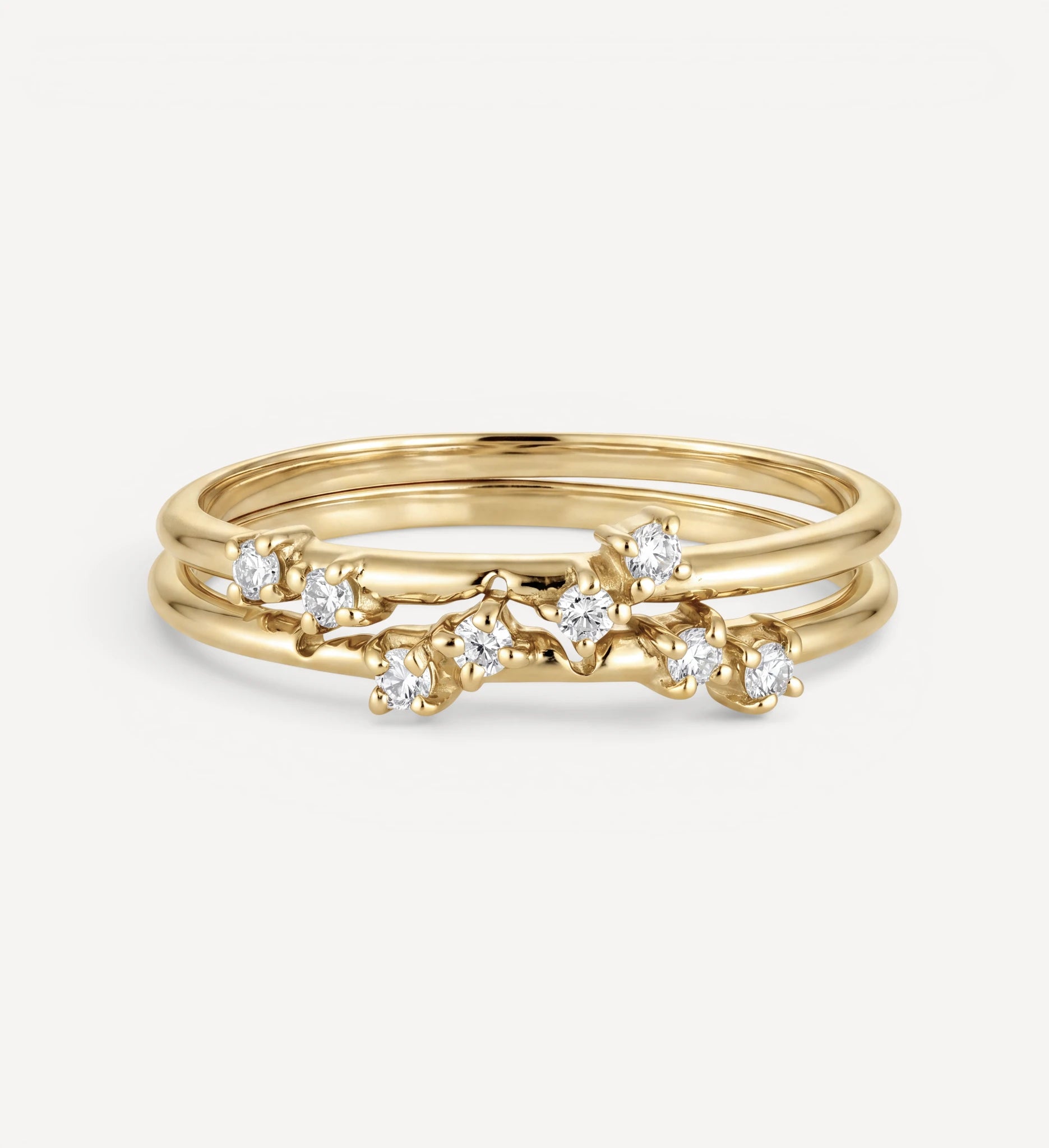Entwine Ring Set | White diamonds