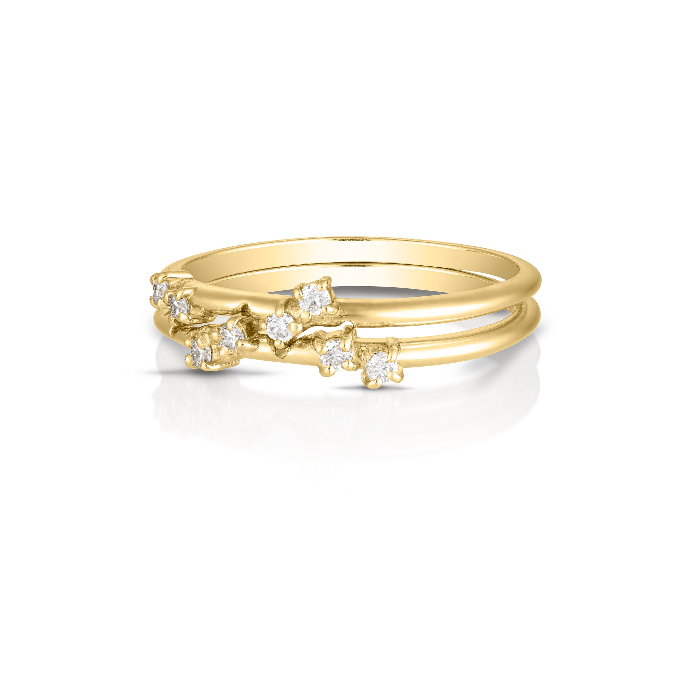 Entwine Ring Set II | White diamonds