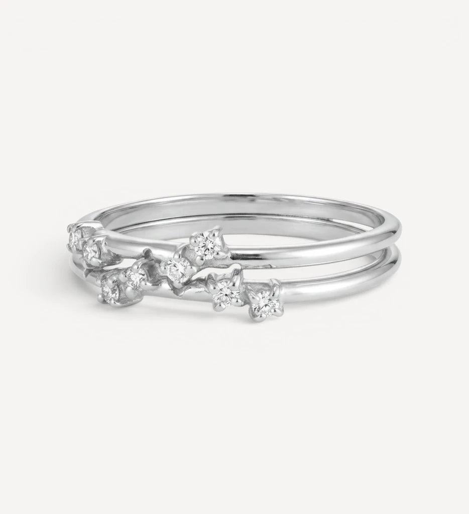 Entwine Ring Set | White diamonds