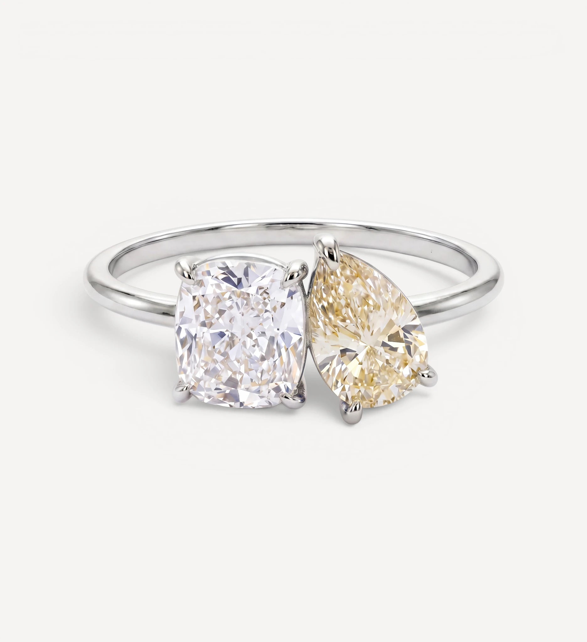 Toi et Moi | cushion & pear diamond