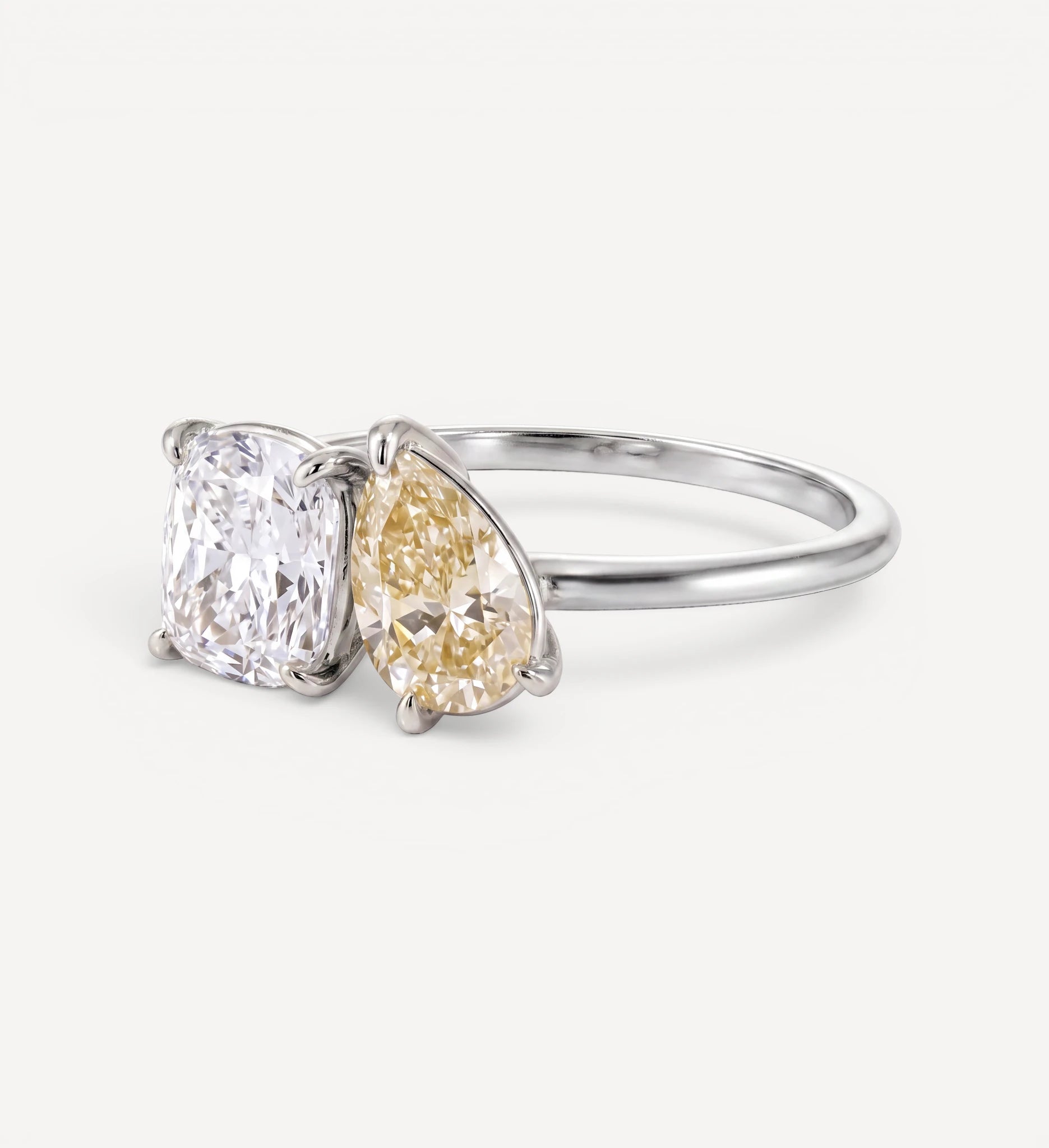 Toi et Moi | cushion & pear diamond