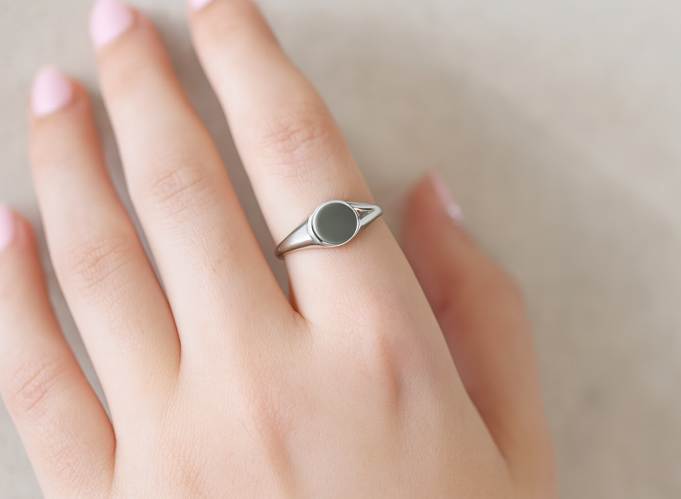 Round Signet | Engraved Initial
