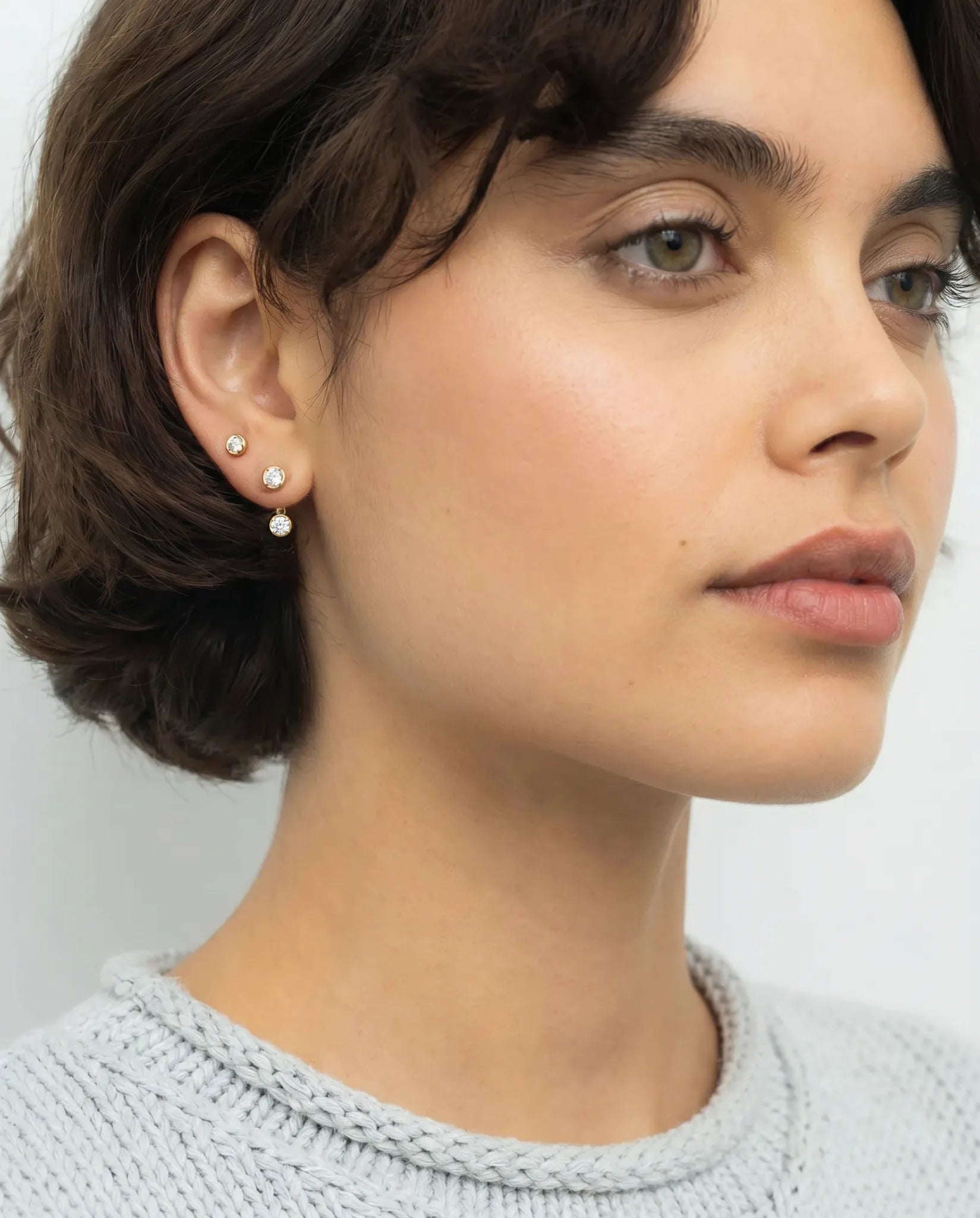 Giulia Diamond Studs | diamond with jacket