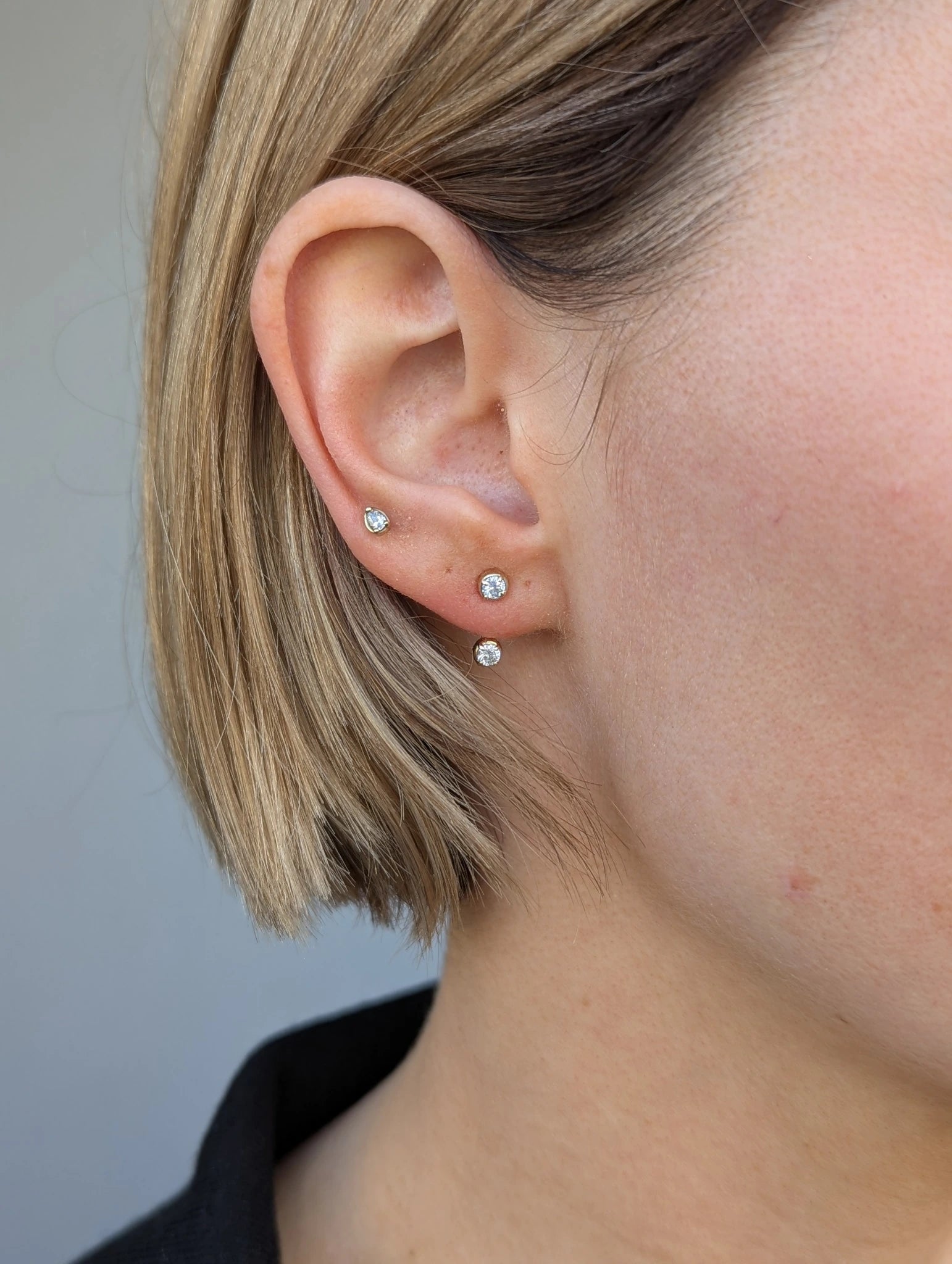 Giulia Diamond Studs | diamond with jacket