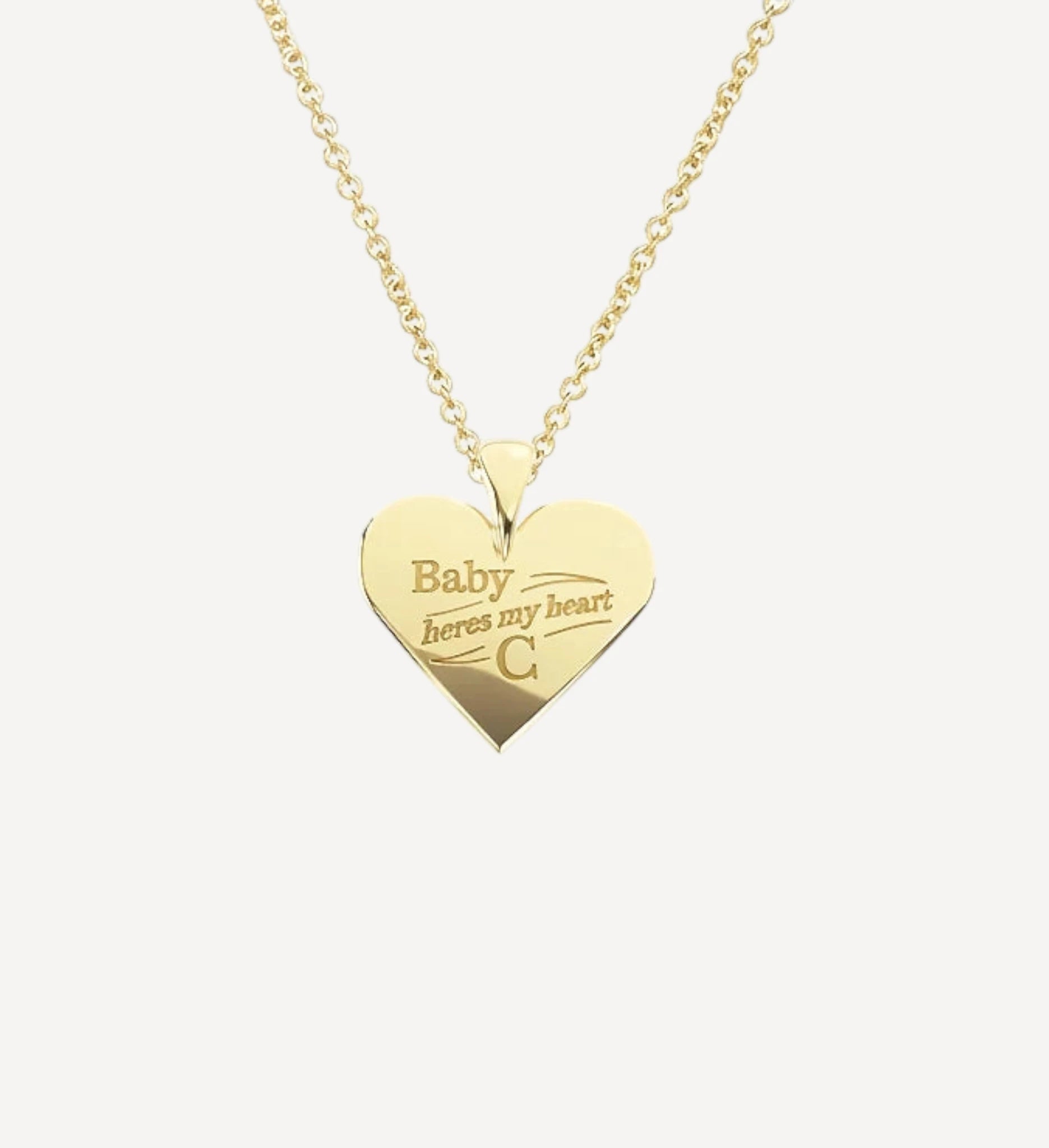 Baby Here's My Heart Necklace | Engraved Initial