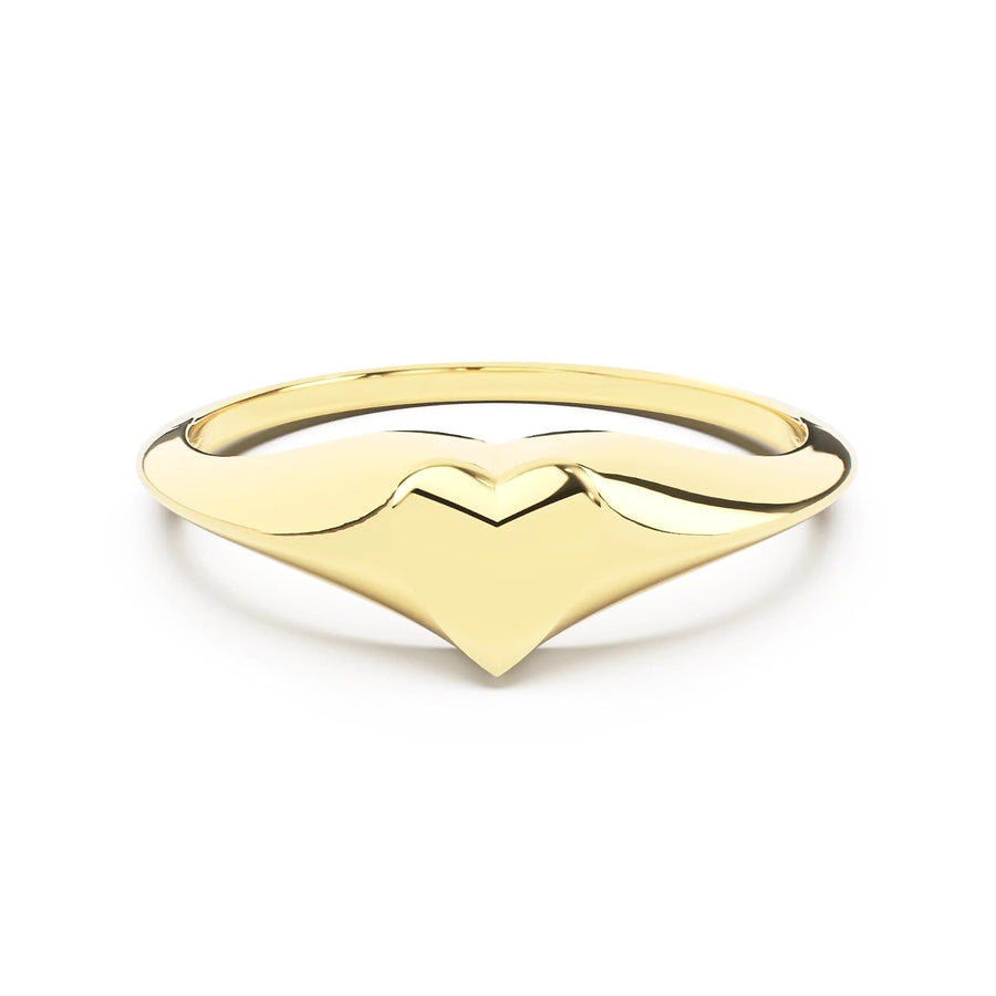 Petite Heart Signet II | Engraved Initial