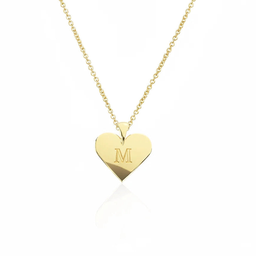 Heart Necklace II | Engraved Initial