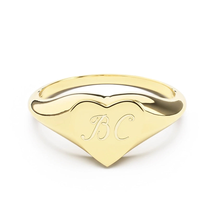 Heart Signet II | Engraved Initial